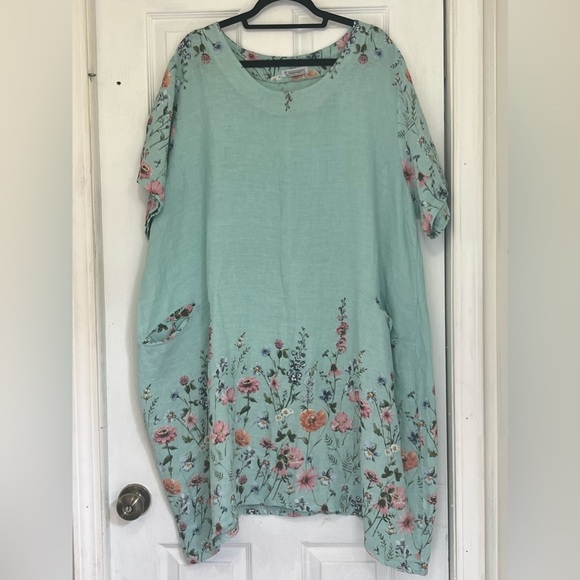 T by Transparente women’s Linen Dress made in Italy Plus Sz 3 - Picture 4 of 15